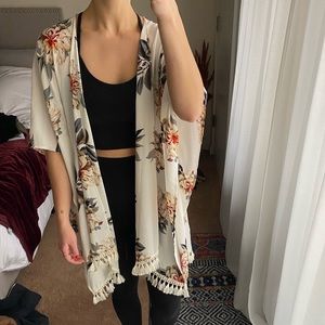 Multi-Color Floral Fringe Wrap Shawl